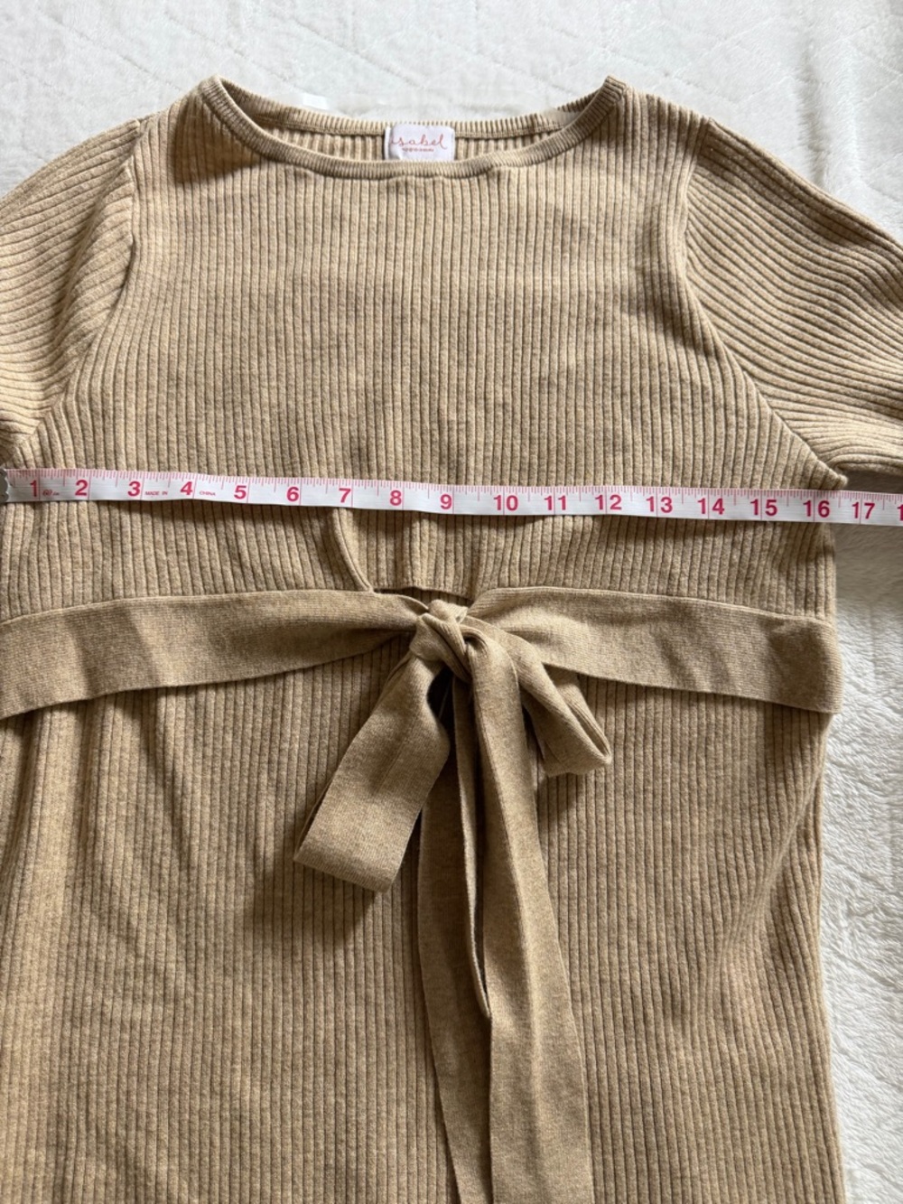 Isabel Maternity by Ingrid & Isabel Tan Long Sleeve Soft Knit Dress Size Small - Picture 8 of 9